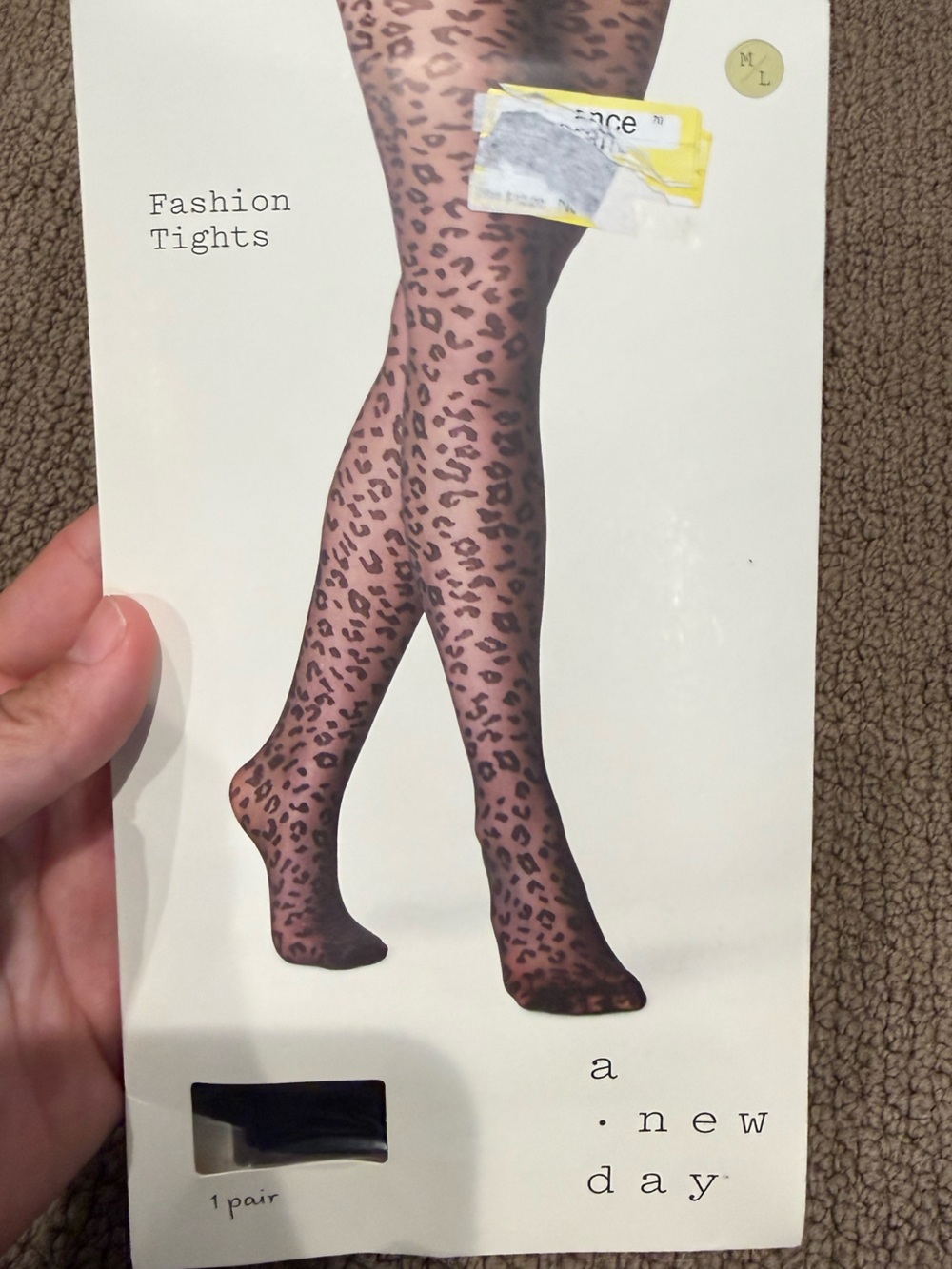 a new day Sheer Leopard Print Tights - Brown/Black